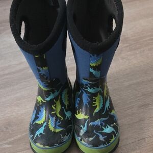 Classic Kids Dinosaur Boots - Black, Blue, and Green